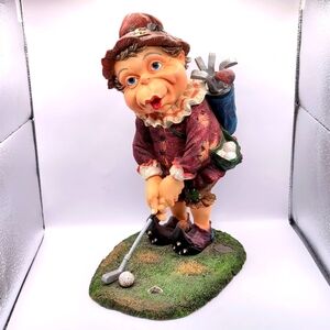 LAAF Collection Efteling Holland LUTT the GOLFER Gnome Figure Figurine Statue